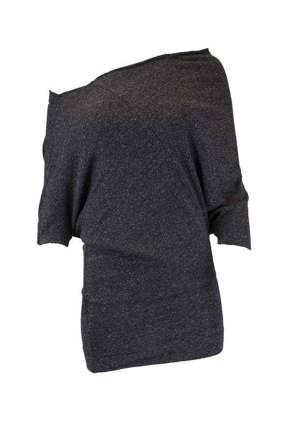 Women's Off One Shoulder Chantal Tunic Top, Coal Heather, X-Small