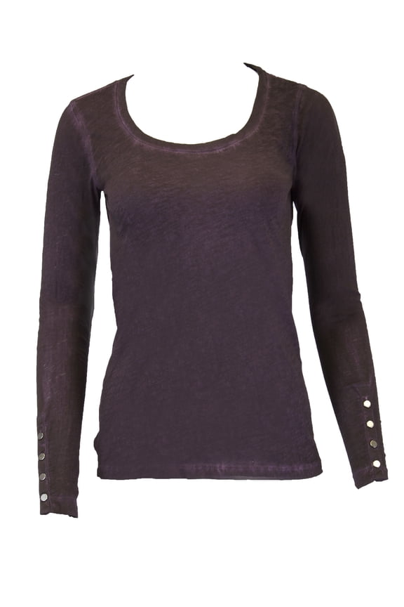 Women's Snap Button Sleeve Top, Twilight, X-Small