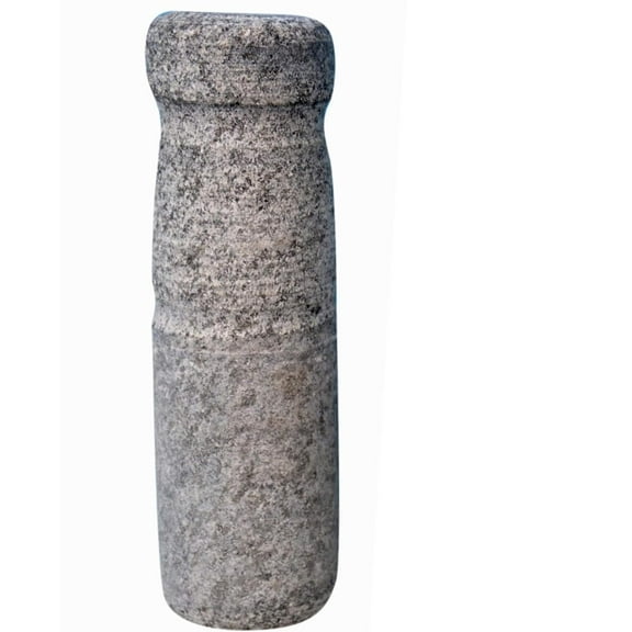 EZAHK Stone Pestle for Mortar Okhli Masher Ural Khalbatta Kallu Imam Dasta Grinding Musal and Spice Mixer for Kitchen Traditional Hand Made 6 in