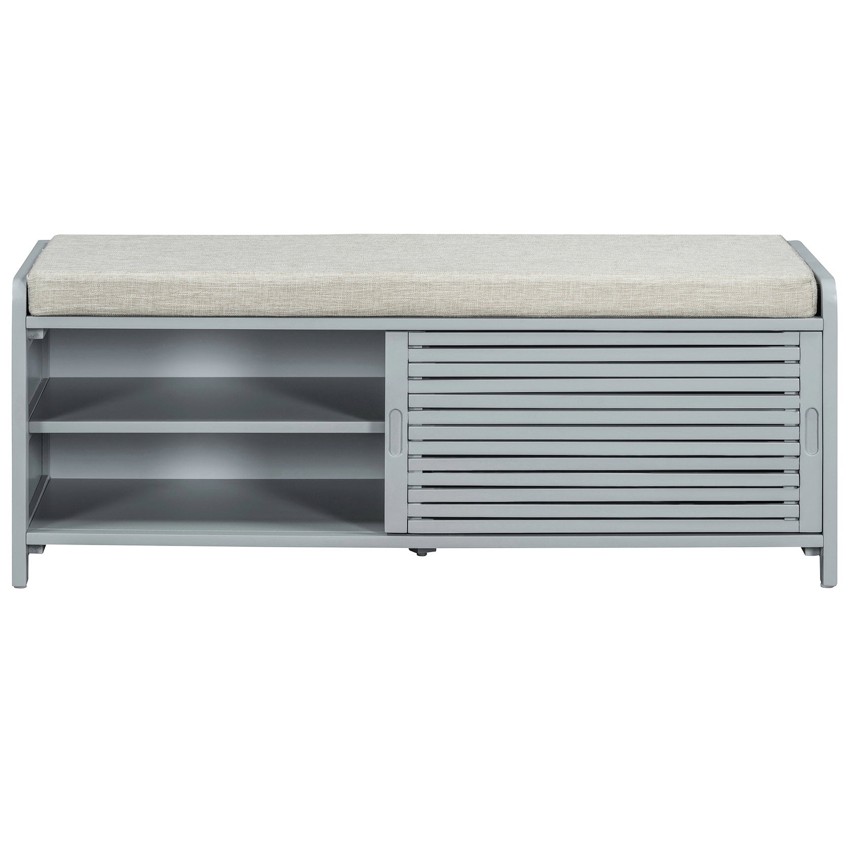 Grey Storage Bench with Shutter Design | Seating and Storage in Living ...