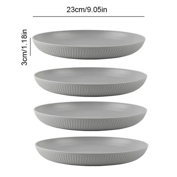 Grey Straw Cutlery Set Dishes Bowls Disk Water Cup Tableware Plastic Unbreakable Polypropylene Kitchen Dinnerware