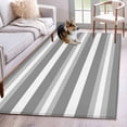 thumbnail image 1 of Grey Stripe Area Rug 3x5 FT, Non Slip Entryway Bedside Carpet, Minimalist Farmhouse Striped Washable Soft Floor Carpet Indoor Mat Non-Shedding Throw Rugs for Dorm Kitchen Home Office, 1 of 8