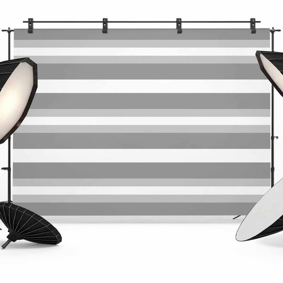 Grey Stripe Backdrop for Photoshoot, Photography Photo Studio Background Wall Backdrop, Minimalist Farmhouse Striped Back Drop Banner Panel for Portraits Wedding Party Live Streaming Decor 8x6Ft