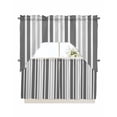 thumbnail image 1 of Grey Stripe Kitchen Curtain and Valance Set 3 Pieces, Rod Pocket Short Tier Curtains 24 Inch Length, Farmhouse Minimalist Striped Swag Topper Small Window Treatment for Cafe Bathroom Bedroom, 1 of 6