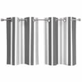 thumbnail image 1 of Grey Stripe Kitchen Curtains Small Short 39 Inch Length, Farmhouse Minimalist Striped Grommet Top Bedroom Living Room Curtains, Light Filtering Cafe Curtain Drapes 2 Panels Set 55''x39'', 1 of 9