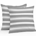 thumbnail image 1 of Grey Stripe Outdoor Pillow Covers Set of 2 Abstract Waterproof Throw Pillow Case Decorative Square Cushion Cover for Patio Couch Garden Balcony, 20"x20", 1 of 9