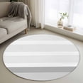thumbnail image 1 of Grey Stripe Round Area Rug 4 FT, Non Slip Indoor Outdoor Rug, Modern Abstract Monochrome Geometric Washable Soft Circular Carpet Non-Shedding Floor Mat for Coffee Table Nursery Foyer Balcony, 1 of 8