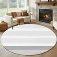 thumbnail image 1 of Grey Stripe Round Area Rug 5 FT, Non Slip Bedroom Rugs, Modern Abstract Monochrome Geometric Washable Soft Circular Carpet Non-Shedding Floor Mat for Kitchen Dining Room Foyer Balcony Dorm, 1 of 8