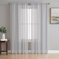 thumbnail image 1 of Grey Stripe Sheer Curtains 72 Inch Length 2 Panels Set, Modern Minimalist Geometric Striped Voile Window Treatment Rod Pocket Curtains Sheers Drapes for Bedroom/Living Room/Kitchen 52"x72"x2, 1 of 8