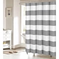 thumbnail image 1 of Grey Stripe Shower Curtain for Bathroom, Gray White Stripe Polyester Fabric Shower Curtains Decorative Curtains for Bathroom Curtain Sets with Hooks Standard Size 72" x 72", 1 of 6