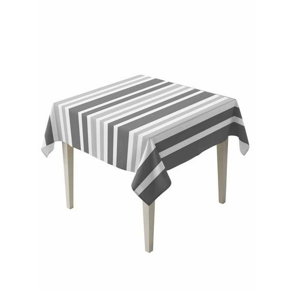 Grey Stripe Table Cloth, Farmhouse Minimalist Striped Waterproof Tablecloth for Square Tables, Reusable Washable Fabric Table Cover for Restaurant Kitchen Dining Tables 60"x60"