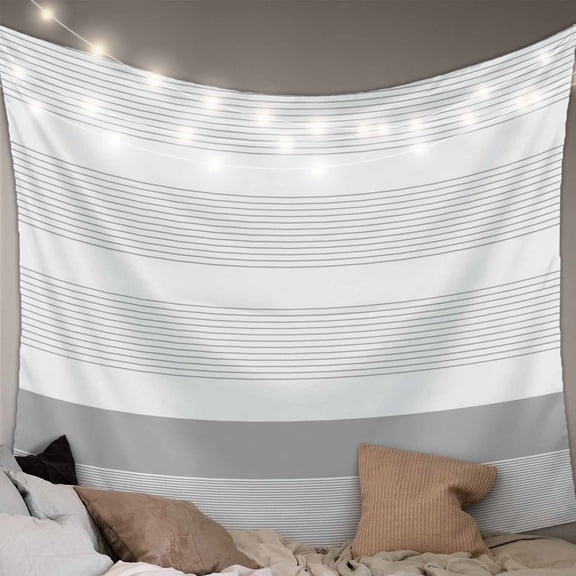 Grey Stripe Tapestry for Bedroom Wall Hanging Tapestry, Modern Abstract Monochrome Geometric Ceiling Backdrop Tapestries Poster Blanket Wall Decor for Teens Room Living Room Dorm 59" x 90"