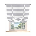 thumbnail image 1 of Grey Stripe Tie Up Curtains for Windows 45 Inch Length Balloon Curtains Kitchen Adjustable Balloon Window Shade Modern Simple Geometric White Striped Tie Up Valance Bathroom Curtain Window 34"x45", 1 of 6