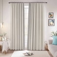 thumbnail image 1 of Grey Striped Blackout Curtains for Bedroom/Living Room, Pinch Pleated Black Out Curtains, Beige Geometric Modern Minimalist Room Darkening Window Drapes with Hooks 2 Panels, 59"x70", 1 of 8