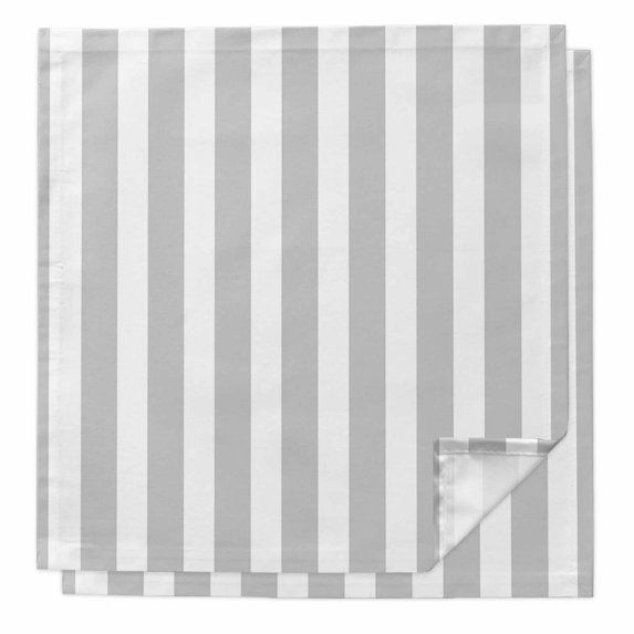 Grey Striped Cloth Napkins Washable Set of 2, Modern Farmhouse Gray White Stripes Reusable Dinner Table Napkins Cloth Bulk for Weddings Kitchen Restaurants Hotel Events Parties 20 x 20 Inch