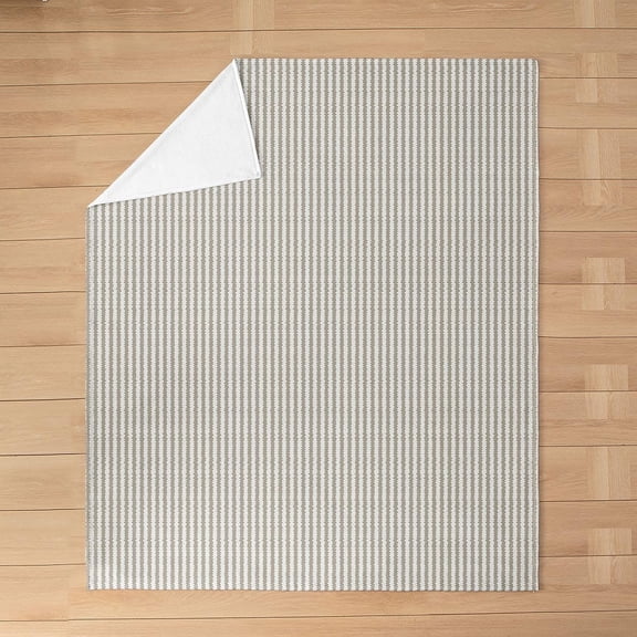 Grey Striped Fleece Blanket for Bed and Couch Soft Warm Throw Blanket