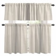 thumbnail image 1 of Grey Striped Kitchen Curtains Sets for Windows 36 Inch Length, Beige Geometric Modern Minimalist Rod Pocket Window Treatments Tier Curtains and Valances Set for Bedroom/Bathroom, 1 of 8