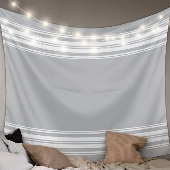 Grey Striped Large Tapestry for Bedroom Wall Hanging Tapestry,Luxurious White Stripes Modern Abstract Art Ceiling Backdrop Tapestries Poster Blanket Wall Decor for Teens Room Living Room 85" x 90"