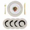 thumbnail image 1 of Grey Striped Round 15 Inch Placemats Set of 4, Black Geometric Vintage Stripes Ombre HeatResistant Non Slip Place Mats for Dining Table, Wipeable Braided Kitchen Table Mats for Housewarming, 1 of 9