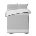 thumbnail image 1 of Grey Striped Summer Quilt Set Twin XL Size,Soft Quilted Bedding Set with 2 Pillow Shams,Luxurious White Stripes Modern Abstract Art Lightweight All Season Bedspread Coverlet for Bedroom 68"x98", 1 of 6