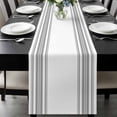 thumbnail image 1 of Grey Striped Table Runner 72 Inches Long, Modern White Striped Abstract Art Aesthetics Kitchen Coffee Dining Table Decoration for Home Party Birthday Wedding Home Decor 16x72 Inches, 1 of 8