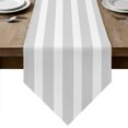 thumbnail image 1 of Grey Striped Table Runner Linen Burlap Table Runner 72 Inches Long Modern Minimalist Horizontal Stripes Dresser Scarves for Kitchen Island Coffee Dining Room Party Wedding Holiday Decor 16"x72", 1 of 8