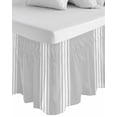 thumbnail image 1 of Grey Striped Wrap Around Bed Skirts for Queen Bed 16" Drop,Bed Skirt with Adjustable Elastic Belt Dust Ruffle Bed Valance for Bedroom Hotel Luxurious White Stripes Modern Abstract Art Bed Frame Cover, 1 of 7