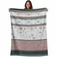 thumbnail image 1 of Grey Stripes Abstract Blanket Soft Cozy Warm Throw Blanket for Couch, Plush Fuzzy Flannel Fleece Blankets for Sofa, Geometric Spring Flowers Country Bed Blankets Lightweight Gifts for Women, 40"x50", 1 of 9