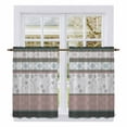 thumbnail image 1 of Grey Stripes Abstract Kitchen Curtains 45 Inch Length, Geometric Spring Flowers Country Tiers Curtains for Bathroom Bedroom Cafe, Light Filtering Small Window Treatment Drapes 2 Panels 42"Wx45"L, 1 of 8