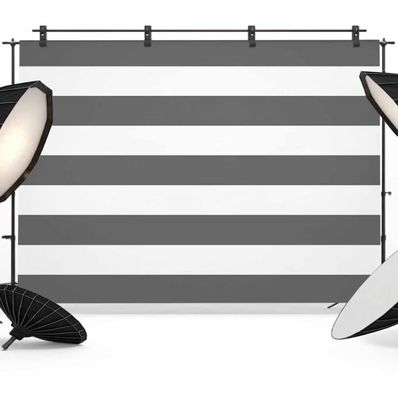 Grey Stripes Backdrop for Photoshoot, Photography Photo Studio Background Wall Backdrop, Simple Gray White Texture Back Drop Banner Panel for Portraits Wedding Party Live Streaming Decor 10x8Ft