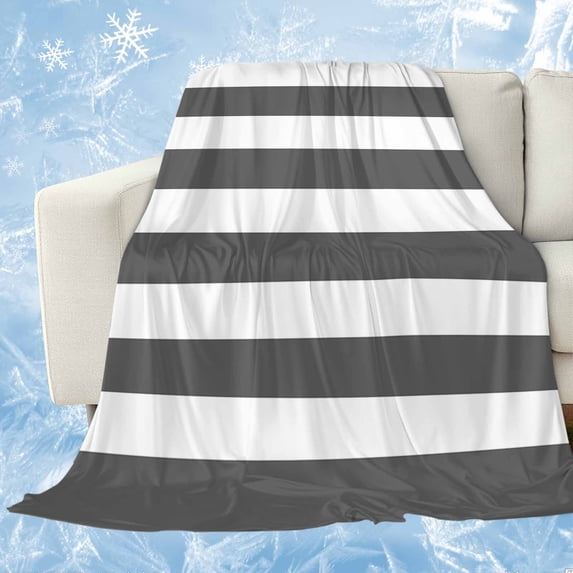 Grey Stripes Cooling Blanket, Lightweight Breathable Summer Throw Blanket with Double Sided Cold Effect, Simple Gray White Texture Picnic Beach Blankets Bed Sheet for Hot Sleepers 40"x60"