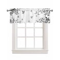 thumbnail image 1 of Grey Summer Botanical Linen Curtain Valance for Bedroom/Bathroom/Kitchen/Office/Living/Dining Room Window,Watercolor Birds Spring Floral Rod Pocket Topper Decorative Cafe Drapes Panel 60"x18", 1 of 6