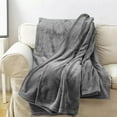 thumbnail image 1 of Grey Super Soft Warm Cozy Flannel Fleece Micro Plush Microfiber Bed Throw Blanket, 1 of 4
