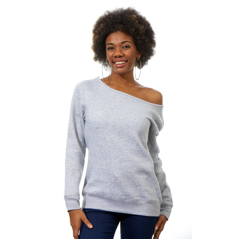 Grey Sweater for Women Sweatshirt S M L XL 2XL Oversize Sweatshirt Off the  Shoulder Plus Size Sweater Casual Plain 