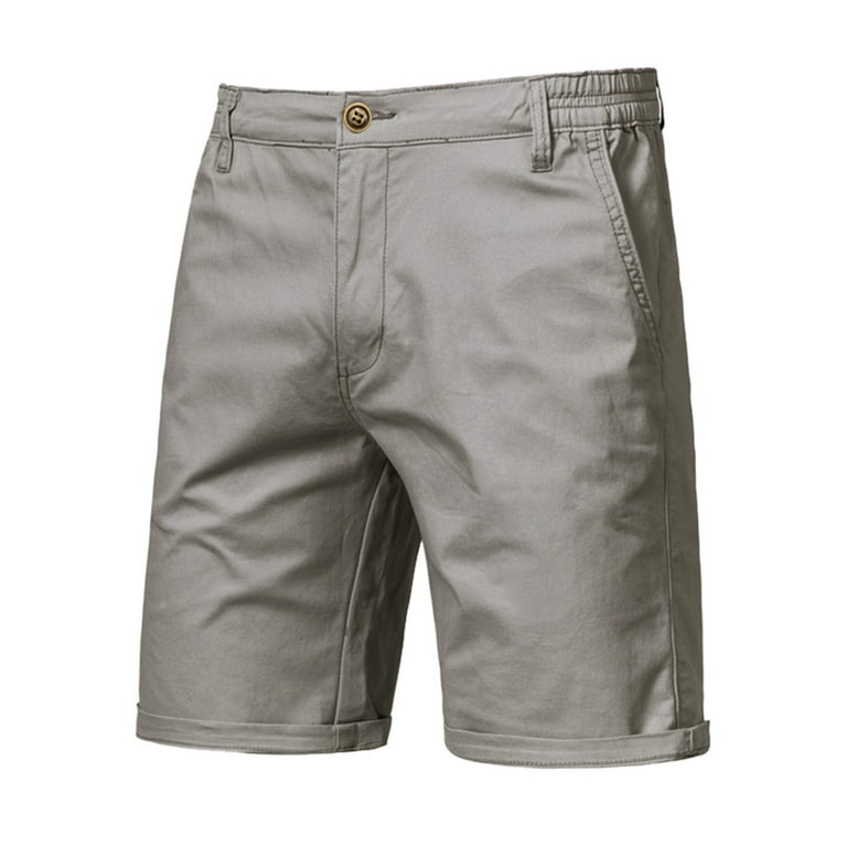 Grey Sweatpants For Men Men Fashion Casual Shorts Solid Color Multi Pocket Zipper Short Pant Buckle Outdoor Shorts Tooling Short