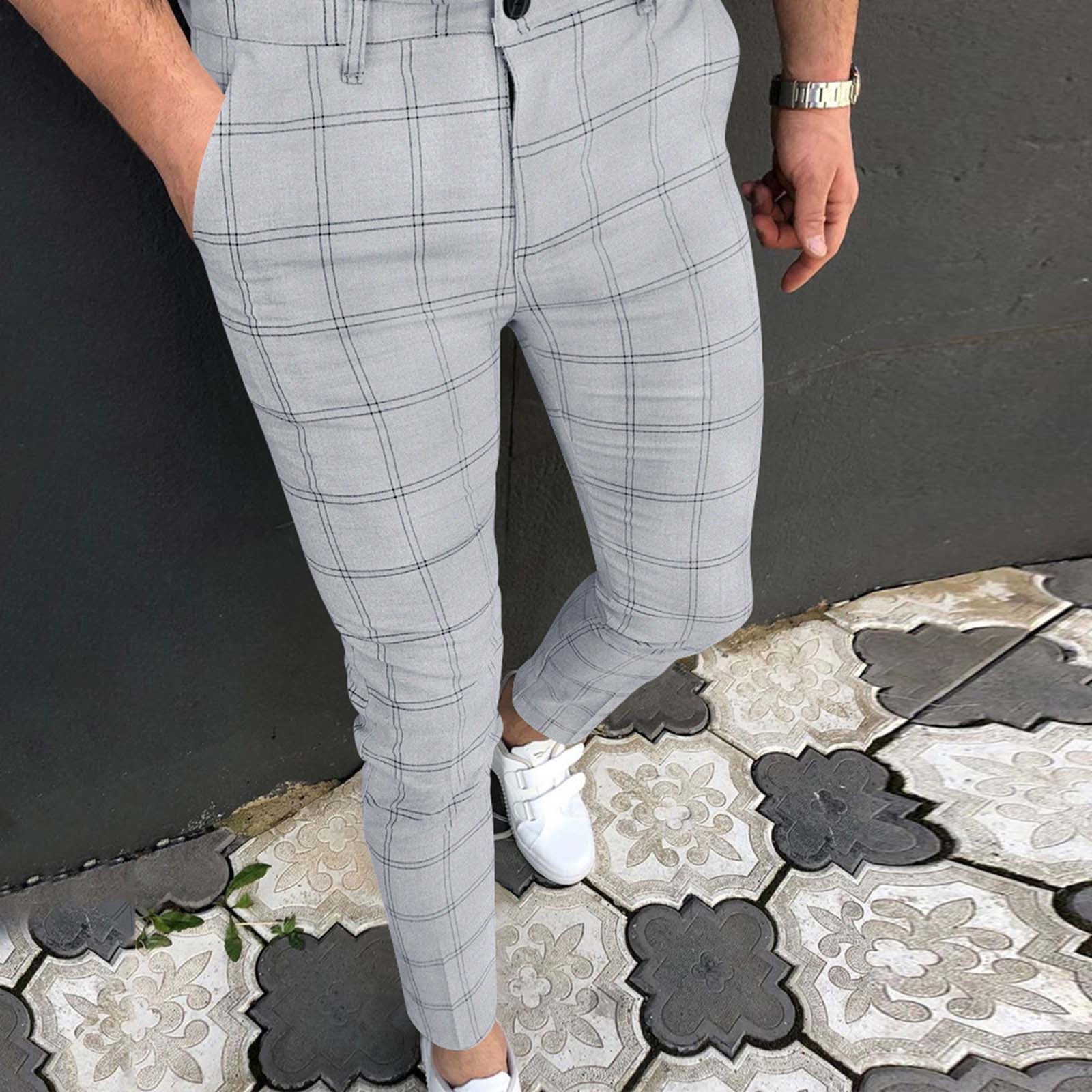 Grey plaid sweatpants clearance