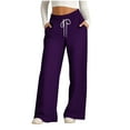 thumbnail image 1 of Grey Sweatpants Joggers Wide Leg Sweatpants Womens Joggers with Pockets Fleece High Waist Relaxed Fit Lounge Pants Baggy Drawstring Athletic Sweat Pants Sweatpants for Teen Girls, 1 of 4