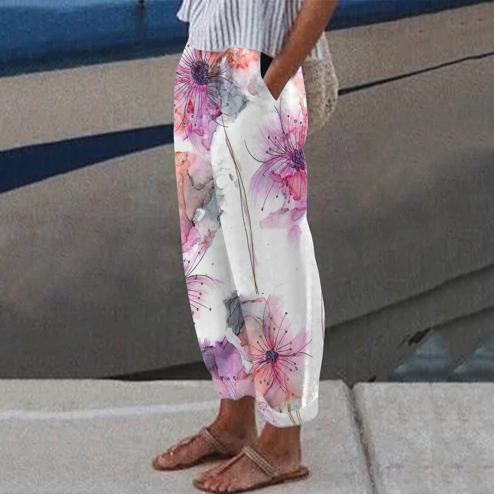 Grey Sweatpants for Women Long pants casual ladies wide leg fashion