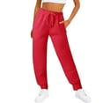 thumbnail image 1 of Grey Sweatpants for Women Clearance Ladies Grey Sweatpants Joggers High Waisted Drawstring Sweatpants Womens Joggers Comfortable Casual Red M, 1 of 5