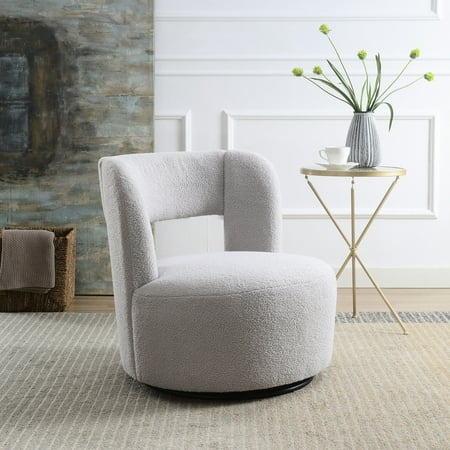 Grey Swivel Accent Chair / Friendly Material for Family