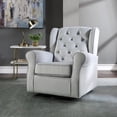 thumbnail image 1 of Grey Swivel Glider with Durable Metal Legs | Perfect for Family Living Spaces | Guarantees Smooth Rocking Experience, 1 of 5