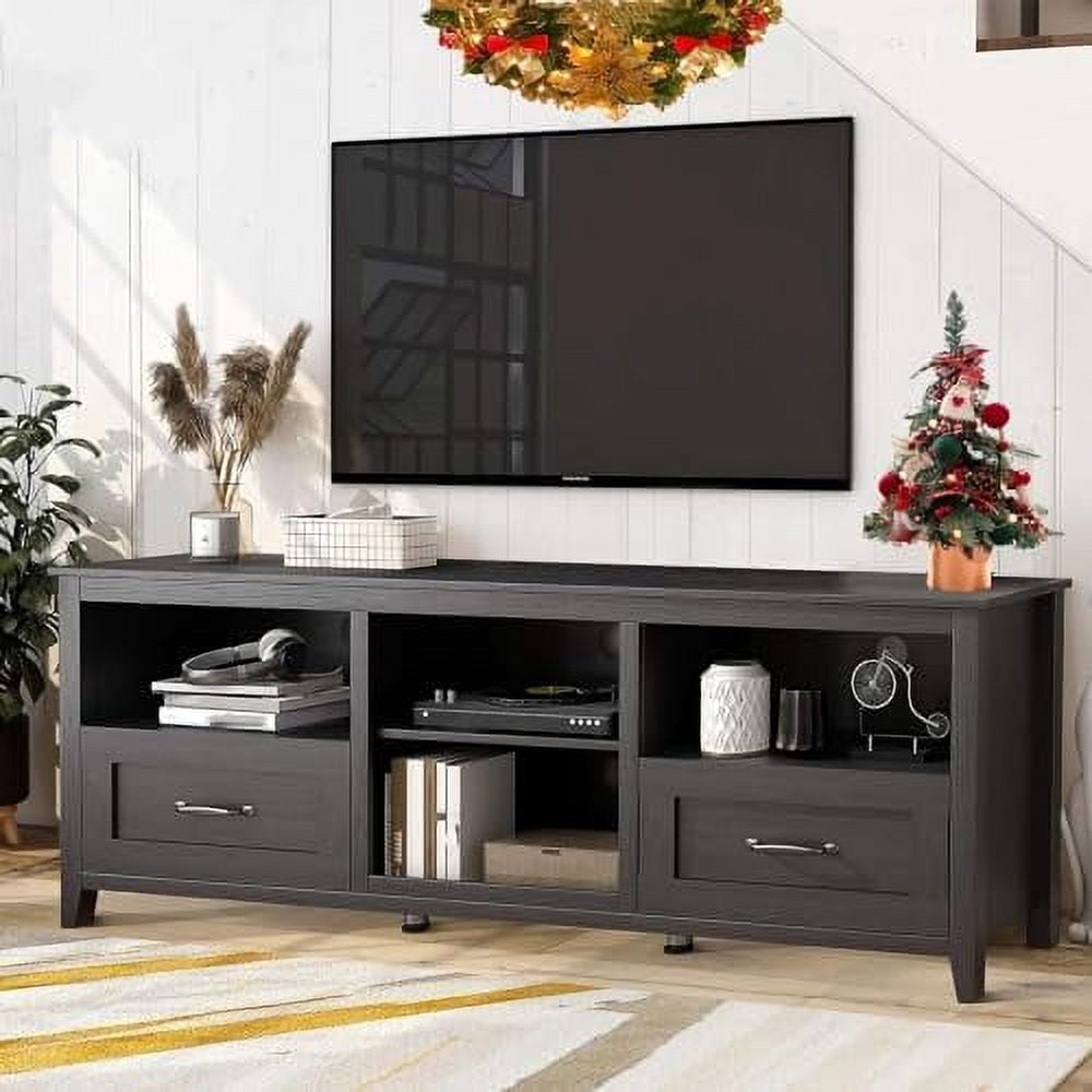 Grey TV Stand for 80 Inch TV Large tv Stands 7080 Entertainment Center