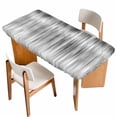 thumbnail image 1 of Grey Table Cloths for 4 Foot Rectangle Tables, Modern Abstract Art Ombre Striped Patio Waterproof Elastic Fitted Tablecloths, Washable Rectangular Table Cover for Camping, 1 of 8