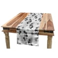 thumbnail image 1 of Grey Table Runner, Artisan Circle Shaped Leaf Foliage Branches with Sketchy Lines Strips on Background, Dining Room Kitchen Rectangular Runner, 3 Sizes, by Ambesonne, 1 of 2