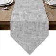 thumbnail image 1 of Grey Table Runner Linen Burlap Table Runner 72 Inches Long Rustic Farmhouse Solid Color Dresser Scarves for Kitchen Island Coffee Dining Room Party Wedding Banquet Holiday Decoration 18"x72", 1 of 8