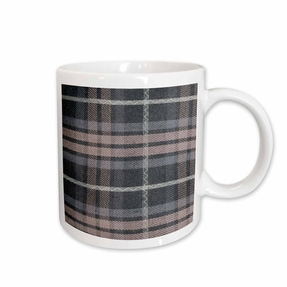 3drose, Grey Tartan Pattern - Gray and Black Scottish Checks - Traditional Classic Scotland Plaid Checkered, 15oz Mug
