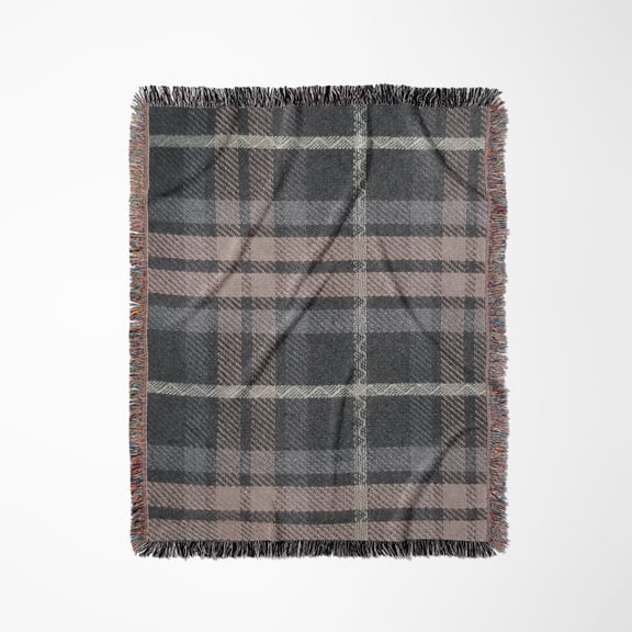 Grey Tartan Pattern - Gray And Black Scottish Checks - Traditional Classic Scotland Plaid Checkered , Woven Blanket