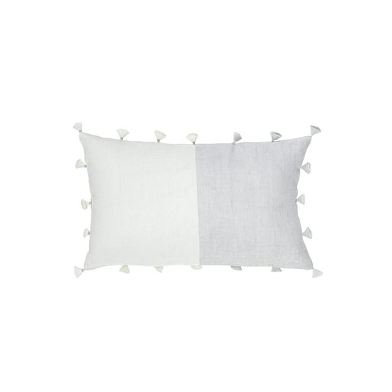 Grey Tassels So Soft Linen Pillow 12x20 Down Insert