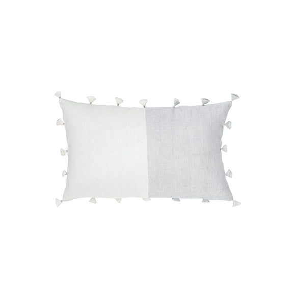 Grey Tassels So Soft Linen Pillow 20x20 Down Alternative Insert