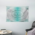 thumbnail image 1 of Grey and Teal Tapestry, Mandala Ombre Sacred Geometry Occult Pattern with Flower Lines Display Artwork, Wall Hanging for Bedroom Living Room Dorm Decor, 60W X 40L Inches, Teal Grey, by Ambesonne, 1 of 2